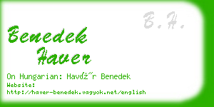 benedek haver business card